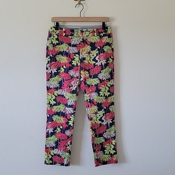 Banana Republic Hampton Fit Cropped Pants Palm Print Size 2 - Picture 1 of 7